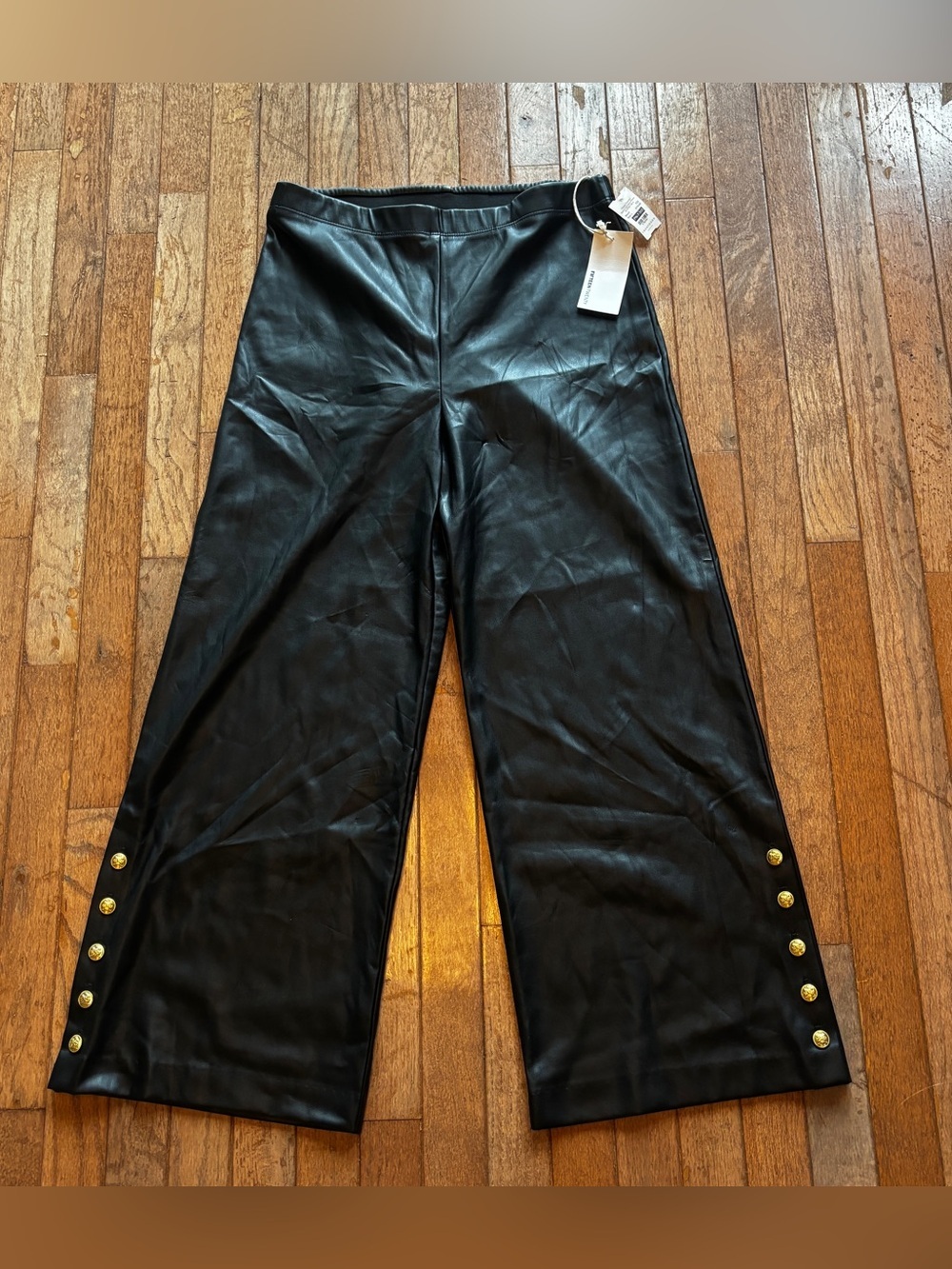NWT Fitfteen Twenty faux leather button hem pants-L - Picture 2 of 9